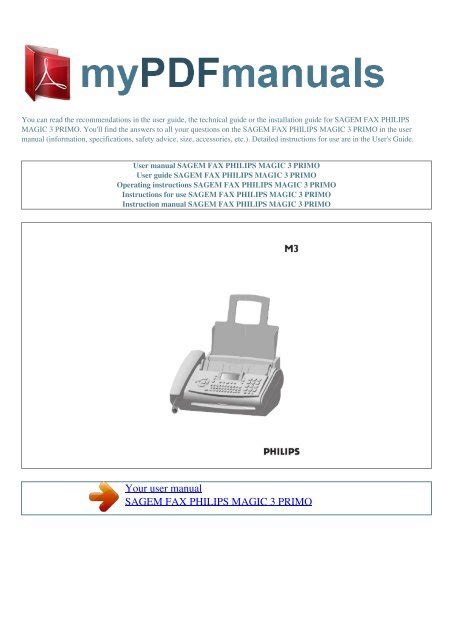 fax philips user guide Reader