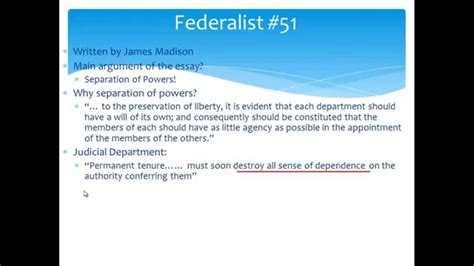 fed 51 summary ap gov