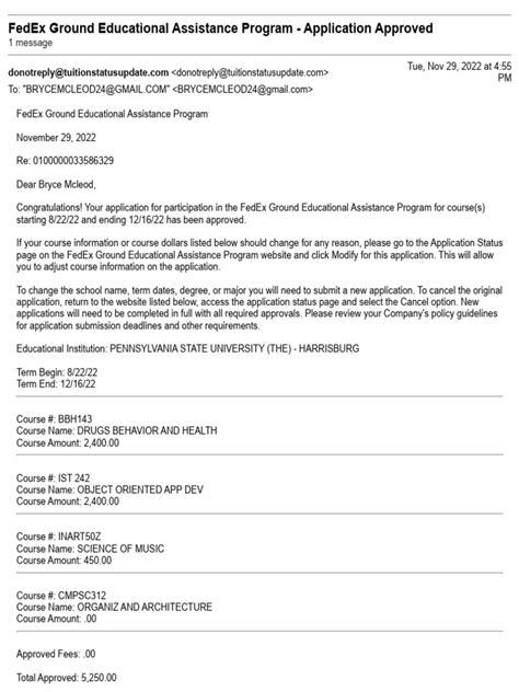 fedex ground educational assistance program