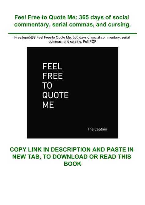 feel free quote me commentary PDF