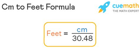 feet to cm formula