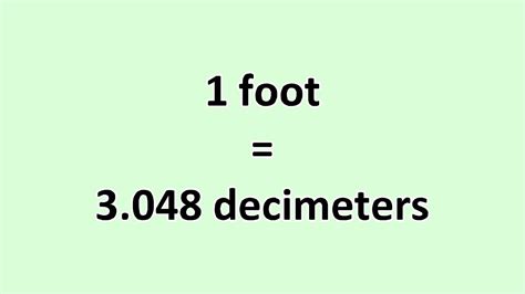 feet to decimeters