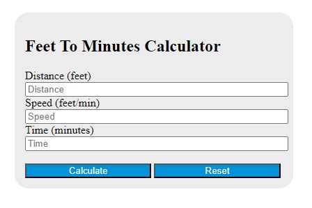 feet to minutes