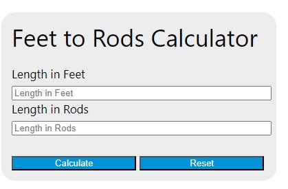 feet to rods