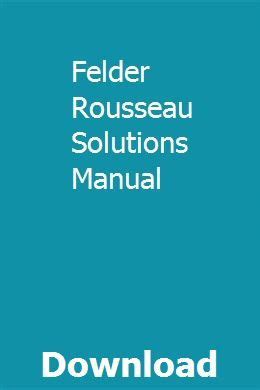 felder and rousseau solutions manual Doc