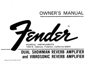 fender dual showman owner manual pdf ampwares Epub