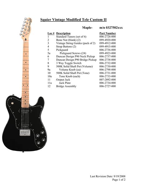 fender squier telecaster manual PDF