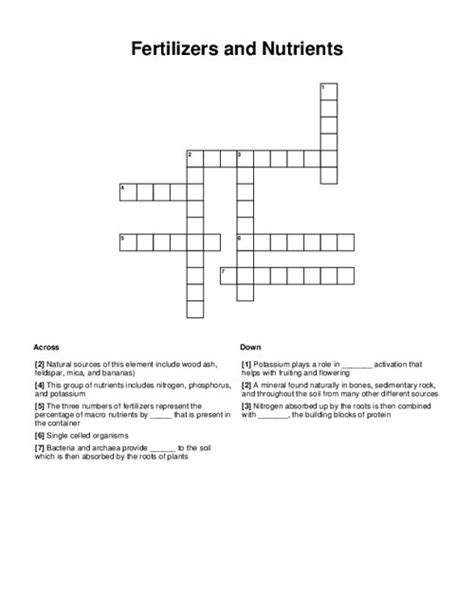 fertilizer ingredient crossword clue