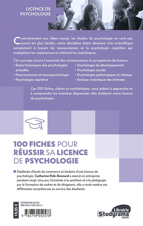 fiches pour r ussir licence psychologie Kindle Editon