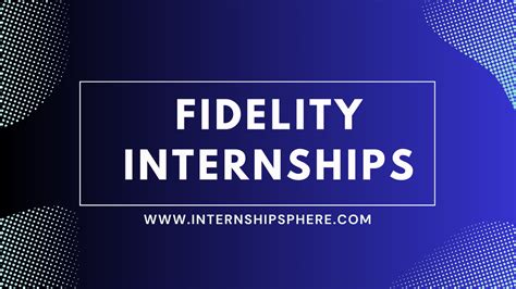 fidelity finance internship