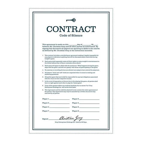 fifty shades of grey printable contract pdf Doc