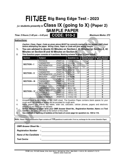 fiitjee sample papers for class 9 2013 Epub