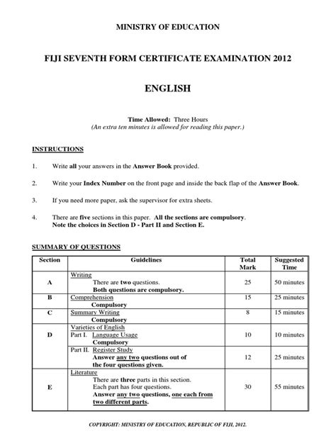 fiji seventh form examination examiners report pdf Epub