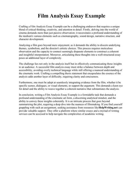 film analysis paper example Epub
