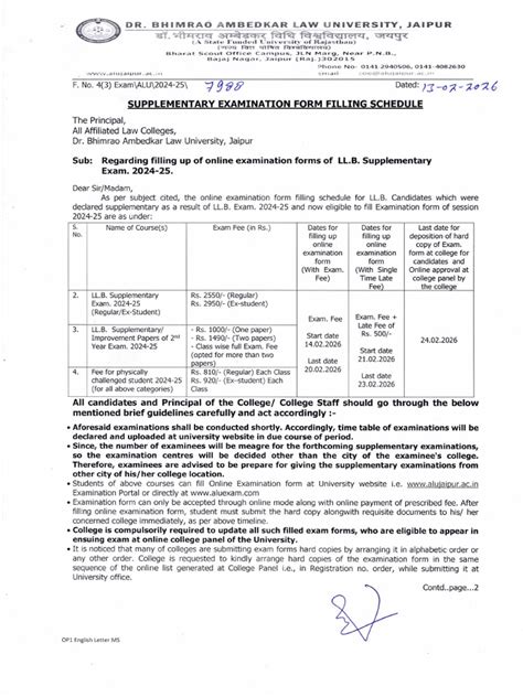 final and supplementary examination schedule and guidelines Doc