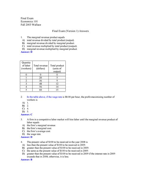 final exam economics 101 fall 2003 wallace final a Reader