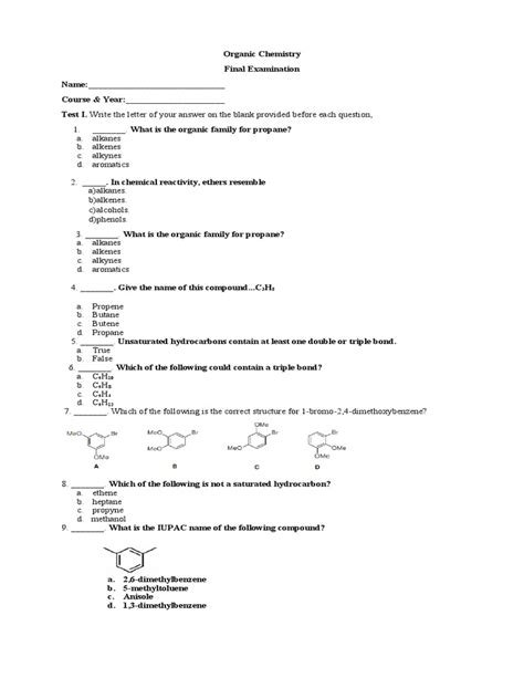 final exam une organic chemistry Ebook Epub