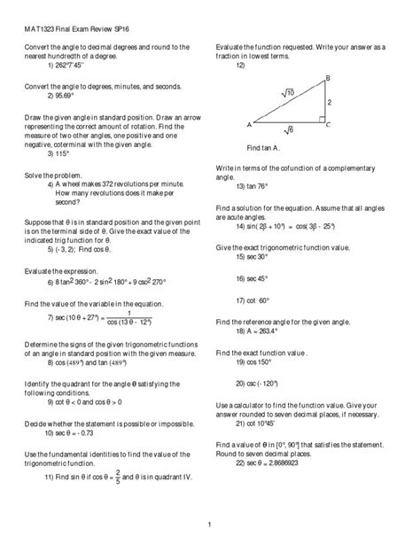 final examination form a trigonometry answers Ebook Reader