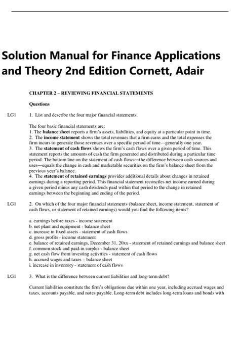 finance applications theory 2nd edition solution Doc