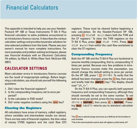 financial calculator user guide Epub