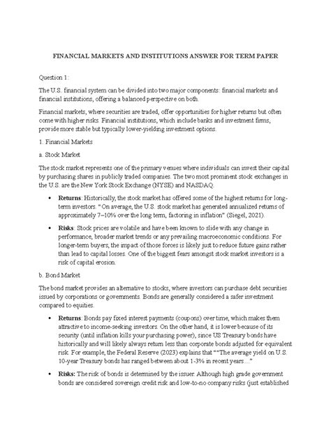 financial markets and institutions answer chapter13 Epub