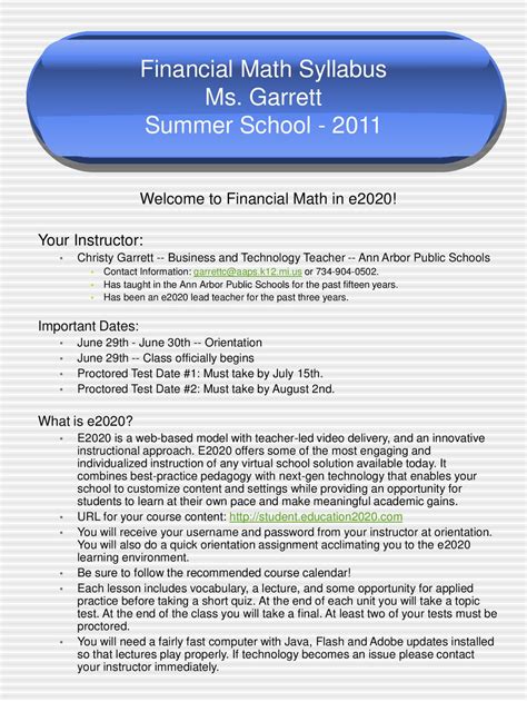 financial math e2020 semester 2 exam Doc