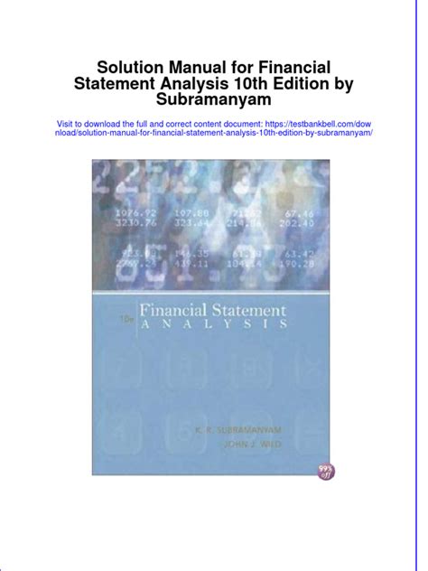 financial statement analysis 10th edition solutions for Ebook PDF