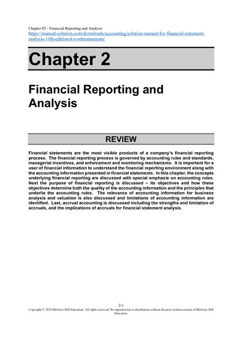 financial statement analysis subramanyam case solutions PDF