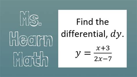 find the differential dy