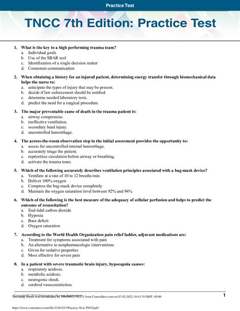 find tncc 7th edition test PDF