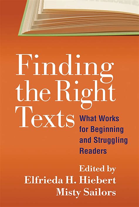 finding the right texts what works for beginning and struggling readers solving problems in the teaching of Reader