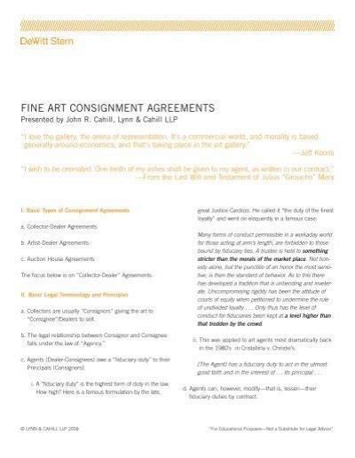 fine-art-consignment-agreements-dewitt-stern-group-free Ebook PDF