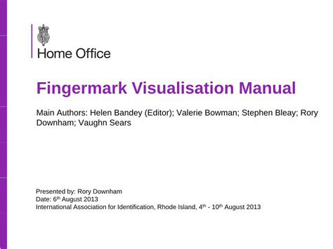 fingermark visualisation manual Kindle Editon