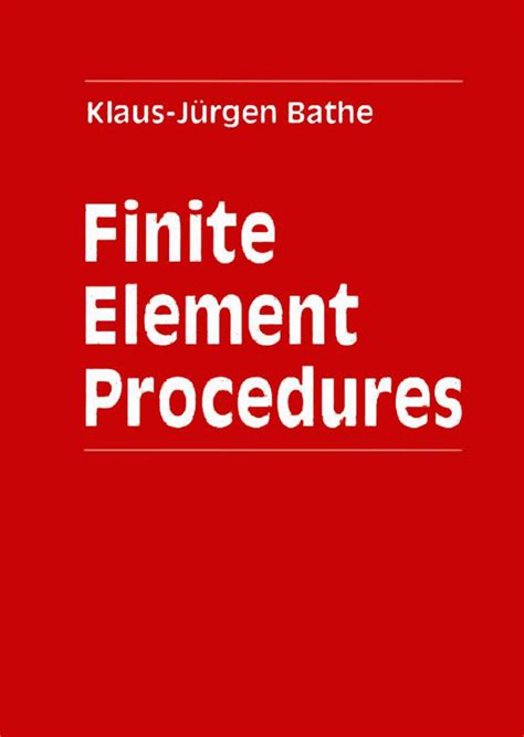 finite element procedures bathe solution manual PDF