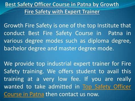 fire and safety course in patna