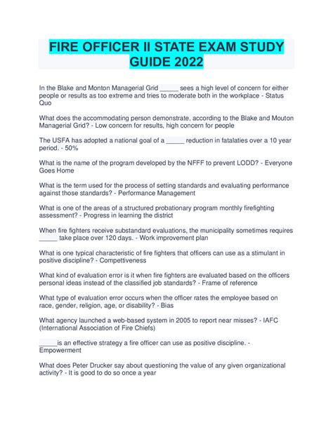 fire officer ii study guide PDF