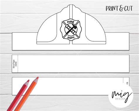 Firefighter Hat Template Printable
