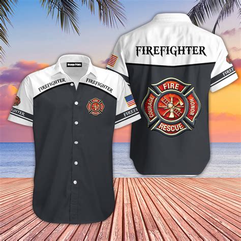 firefighter hawaiian shirt