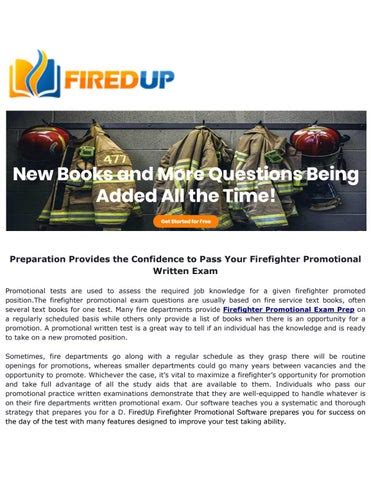 firefighter promotional questions Reader