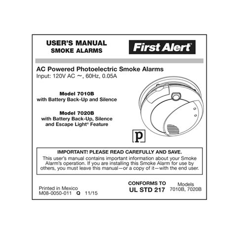 first alert fa260 user manual PDF