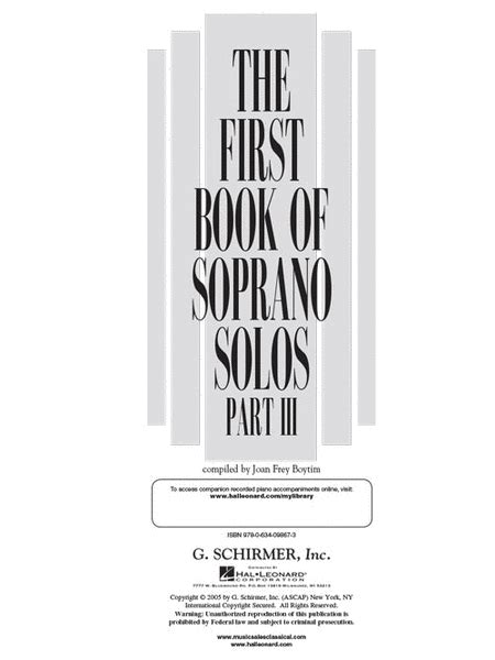 first book of soprano solos part iii Kindle Editon