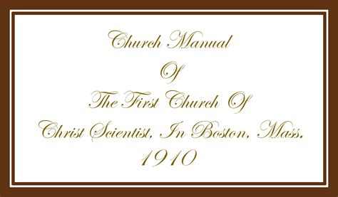 first church christ scientist manual Reader