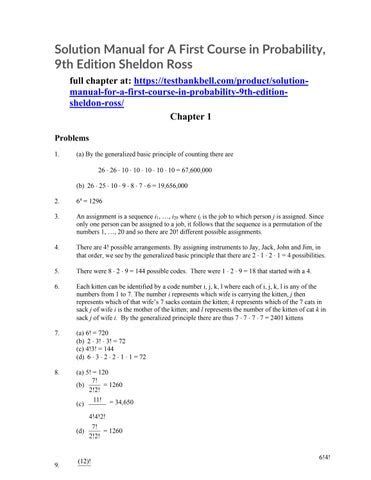 first course in probability 9e solutions manual Reader