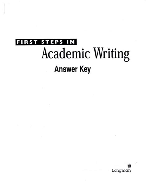 first steps in academic writing level 2 answer key pdf Epub