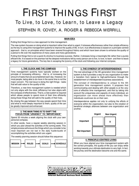 first things first stephen r covey pdf file PDF