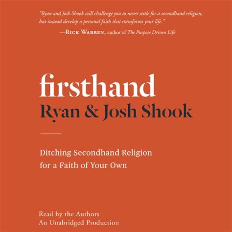 firsthand ditching secondhand religion for a faith of your own Reader