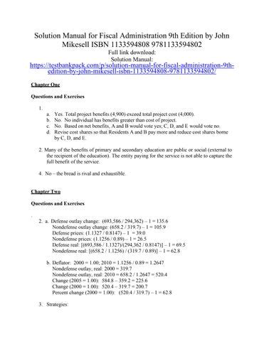 fiscal administration mikesell exercise answers PDF