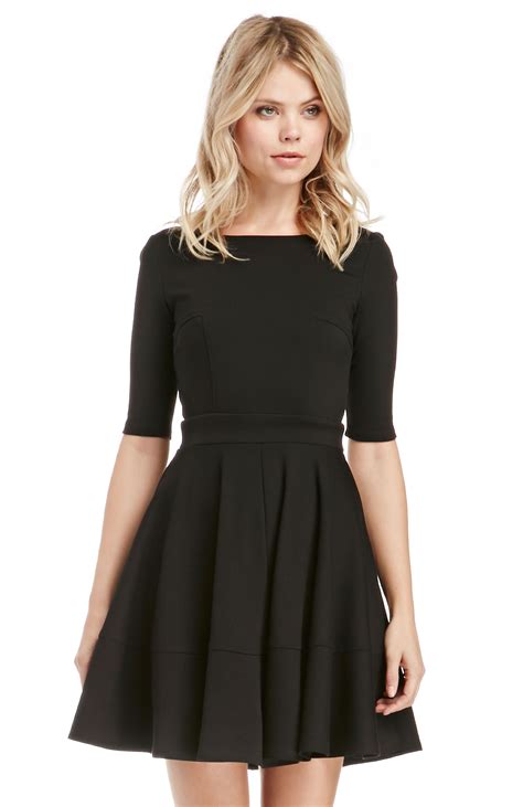 fit and flare black dress