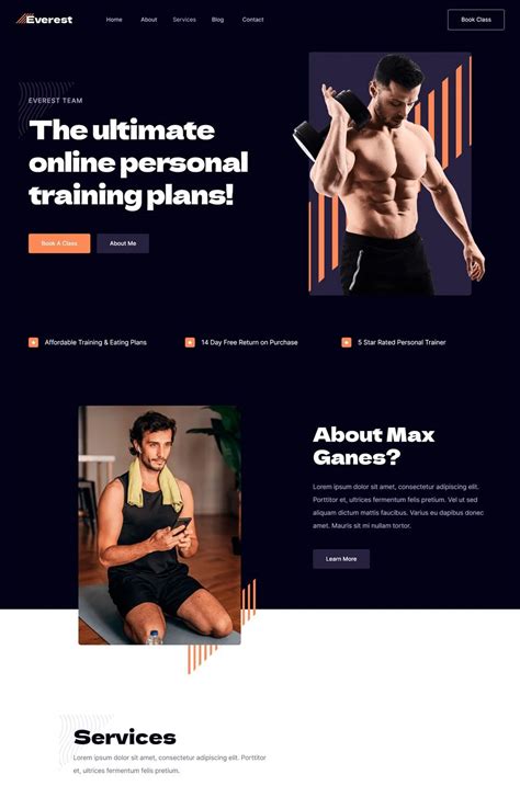 Fitness Trainer Website Template