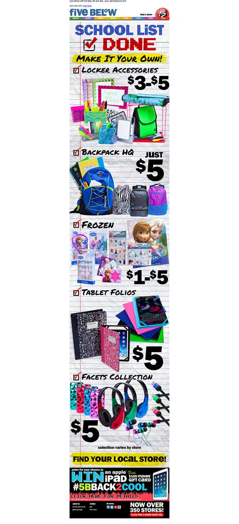 five below locker accessories
